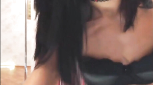Sultry brunette babe who loves bananas in ass