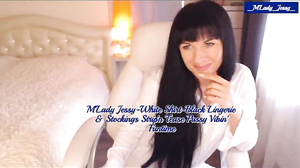2020-07-31-M'Lady Jessy-White Shirt-Black Lingerie