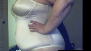 Big-Titted BBW Granny on Webcam in Satin Body Suit
