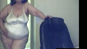 Big-Titted BBW Granny on Webcam in Satin Body Suit