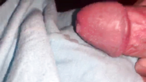 Cumming on a towel