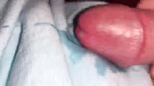 Cumming on a towel
