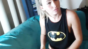 Batman's girlfriend blowing him cock POV