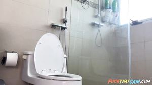 Asian Teen Step Sis Masturbating in Bathroom Spy Cam