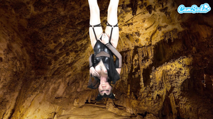 Hot Amateur Teen in Bat Costume Masturbates Upside down has Epic Orgasm
