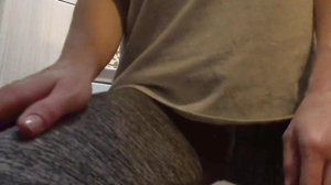 Schoolgirl's Risky Public Orgasm in Leggings