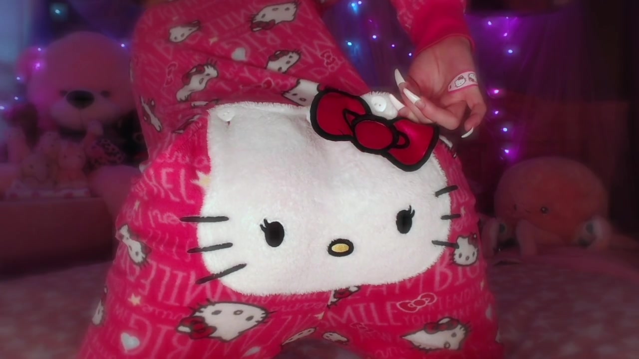 Cute Little Opens Up Her Hello Kitty Onesie For Daddy
