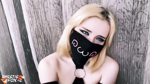 Sweetie_Fox - Masked Blonde Jerk off and Deepthroat Dic
