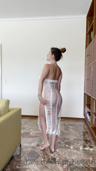 m@dy in see through dress